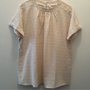 Cream Swiss dot blouse